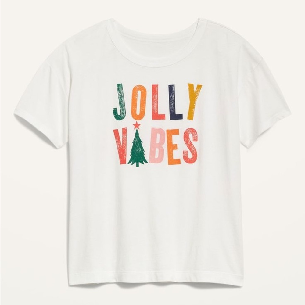 Old Navy Jolly Vibes The Easy Tee Christmas Tee